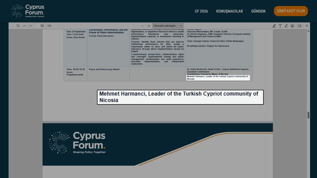 Harmancı, Cyprus Forum'dan çekildi: Barış korkuyla inşa edilemez