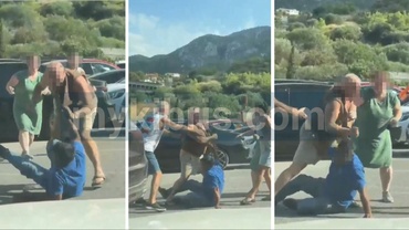 "Okul otoparkında çocuklar önünde park görevlisini darp etti"